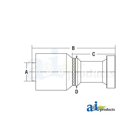 A & I Products (HW-CAT) Caterpillar Flange Head - Straight 7" x4" x4" A-CAT-20-20-W
